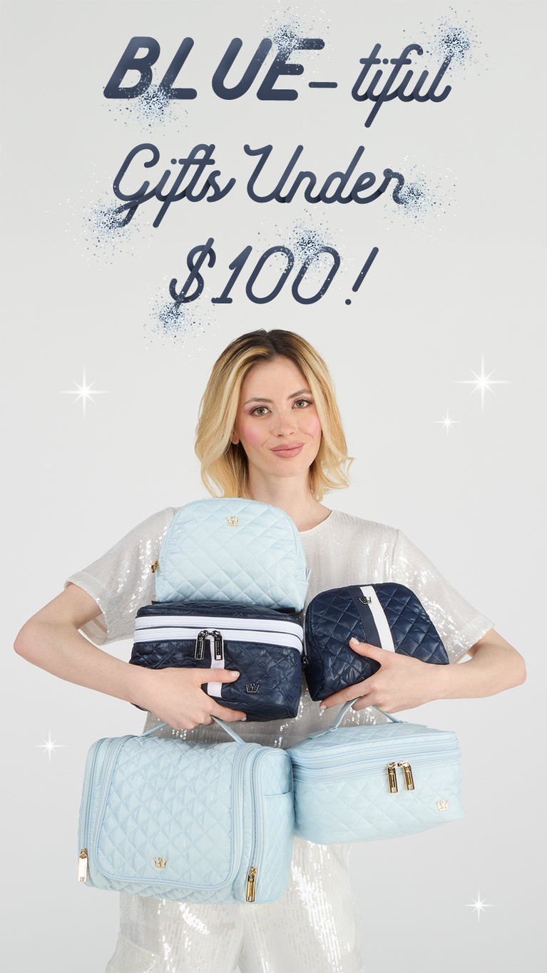 sky blue navy white stripe hanukkah cosmetic KST trainwreck