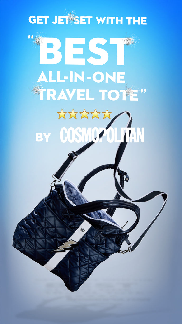 Dark Navy White stripe tote washable