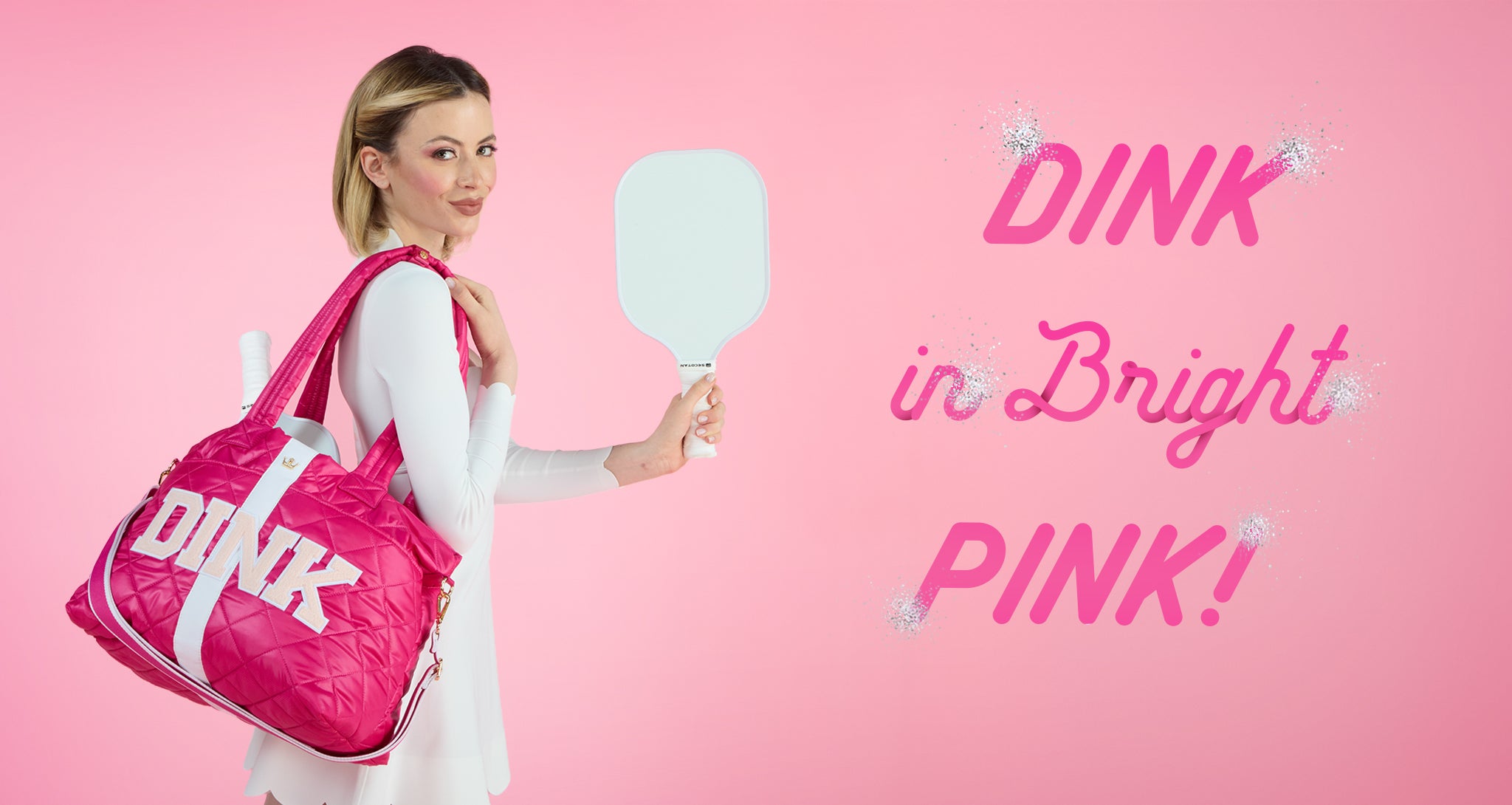 bright rose pink maxed out wanderlust tote pickleball