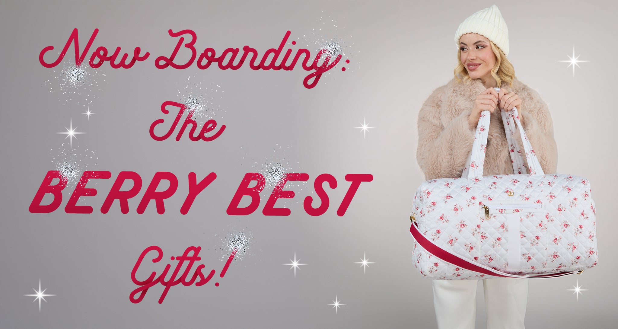 white rose print 24+7 weekender duffle rfid washable