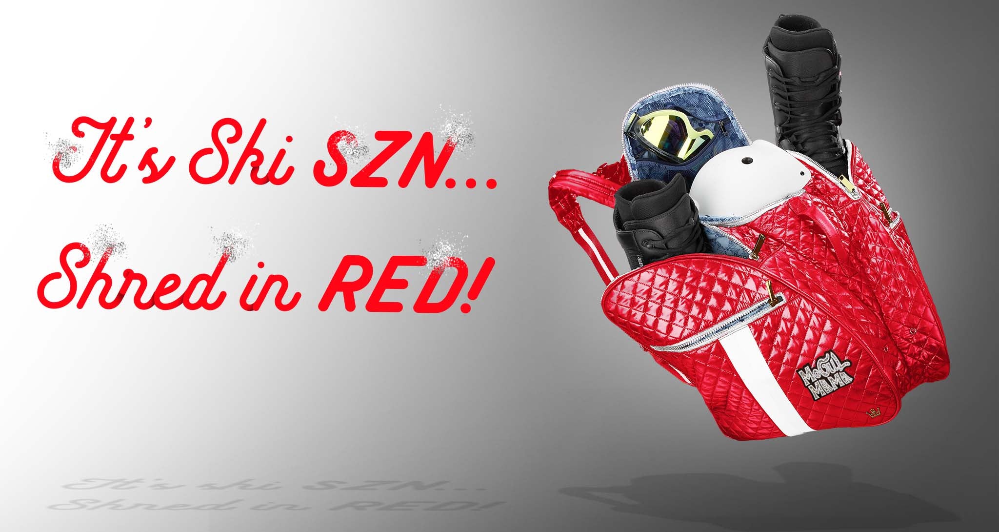 vivid red ski boot bag