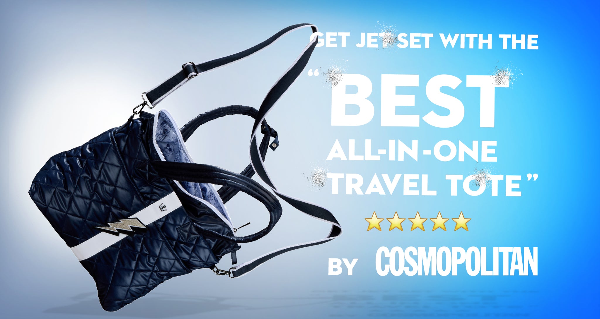 travel navy tote