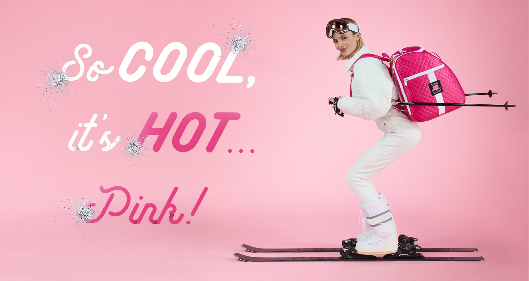 bright rose pink ski boot bag