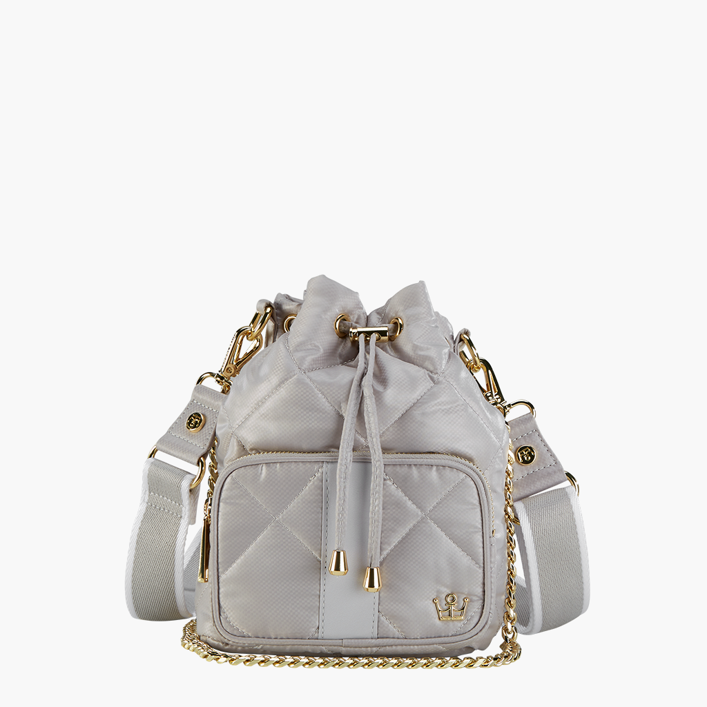 White mini bucket best sale bag