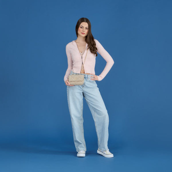 Faux Suede Heavy Stitch Mini Bestie Baguette