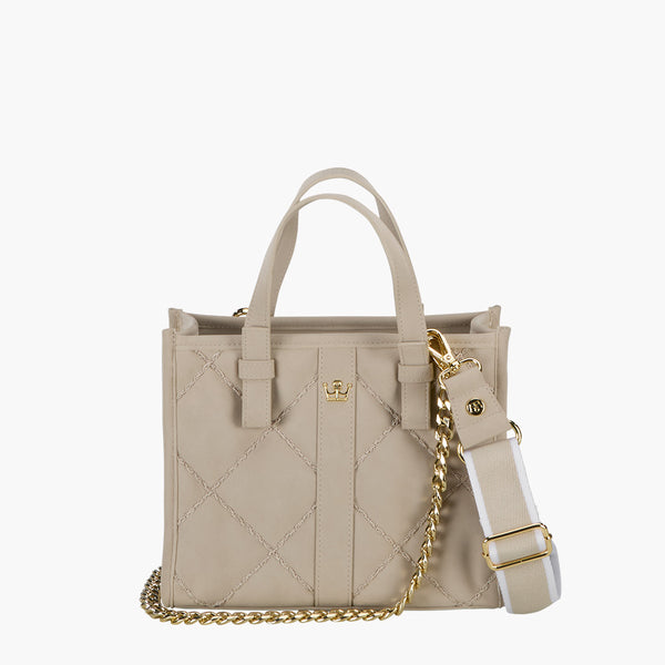 Faux Suede Heavy Stitch Box Tote