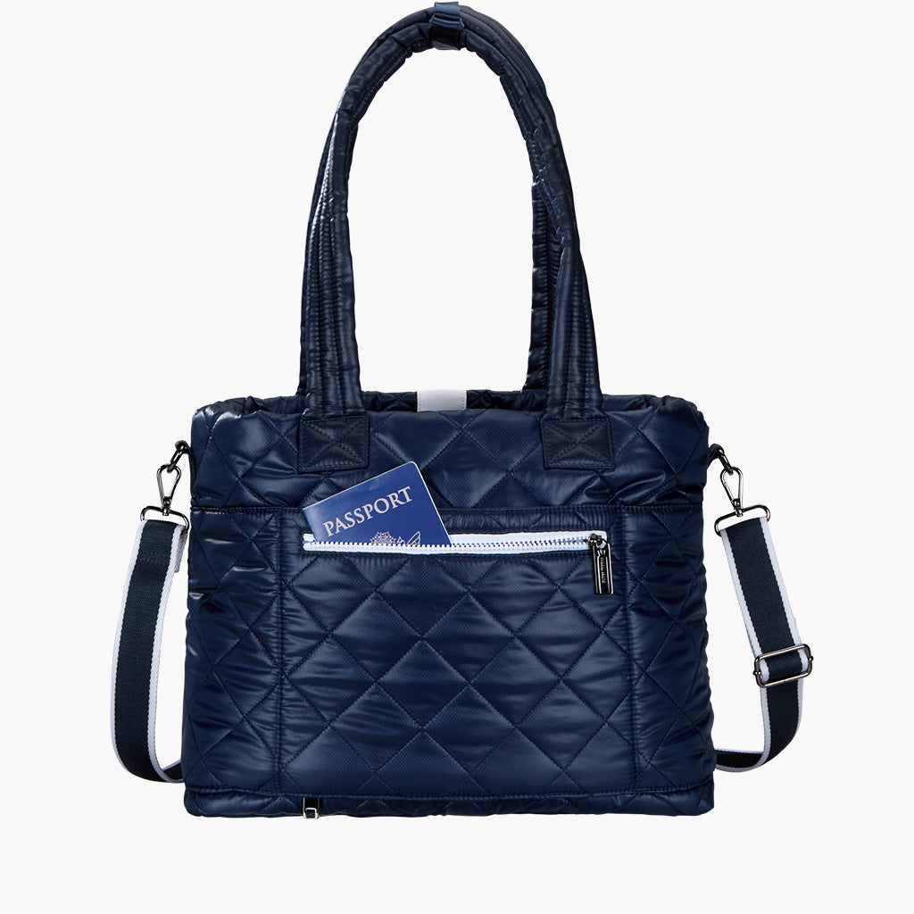 blue travel tote bag Maxed Out Wanderlust Tote | Perfect Travel Tote | In Dark Navy | Machine Washable | Lightweight & Water Resistant