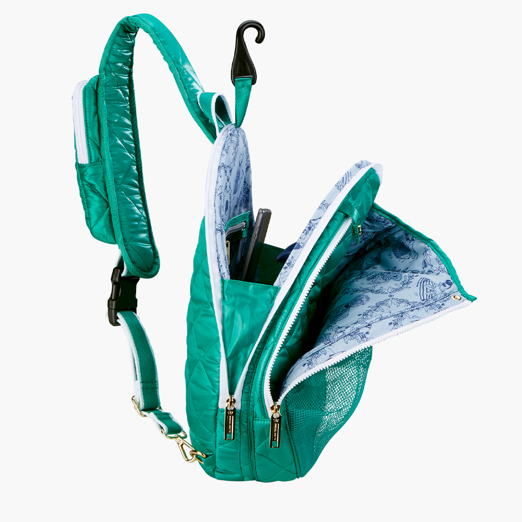 Glove It Painted Meadow Pickleball Sling Bag Teal Blue Floral Glove It Launches Pickleball Accessories Line - Pink Golf Tees main image 4