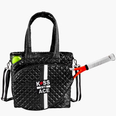 Kiss My Ace badge on Kitchen Sink Tennis Tote.
