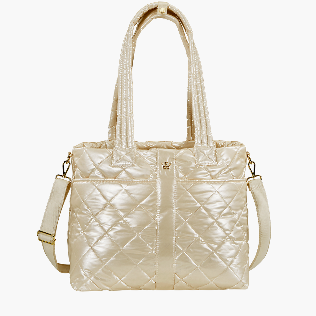 Michael Kors Women's Winnie Nylon Medium Phone Crossbody Bag (Pale Gold,  One Size)