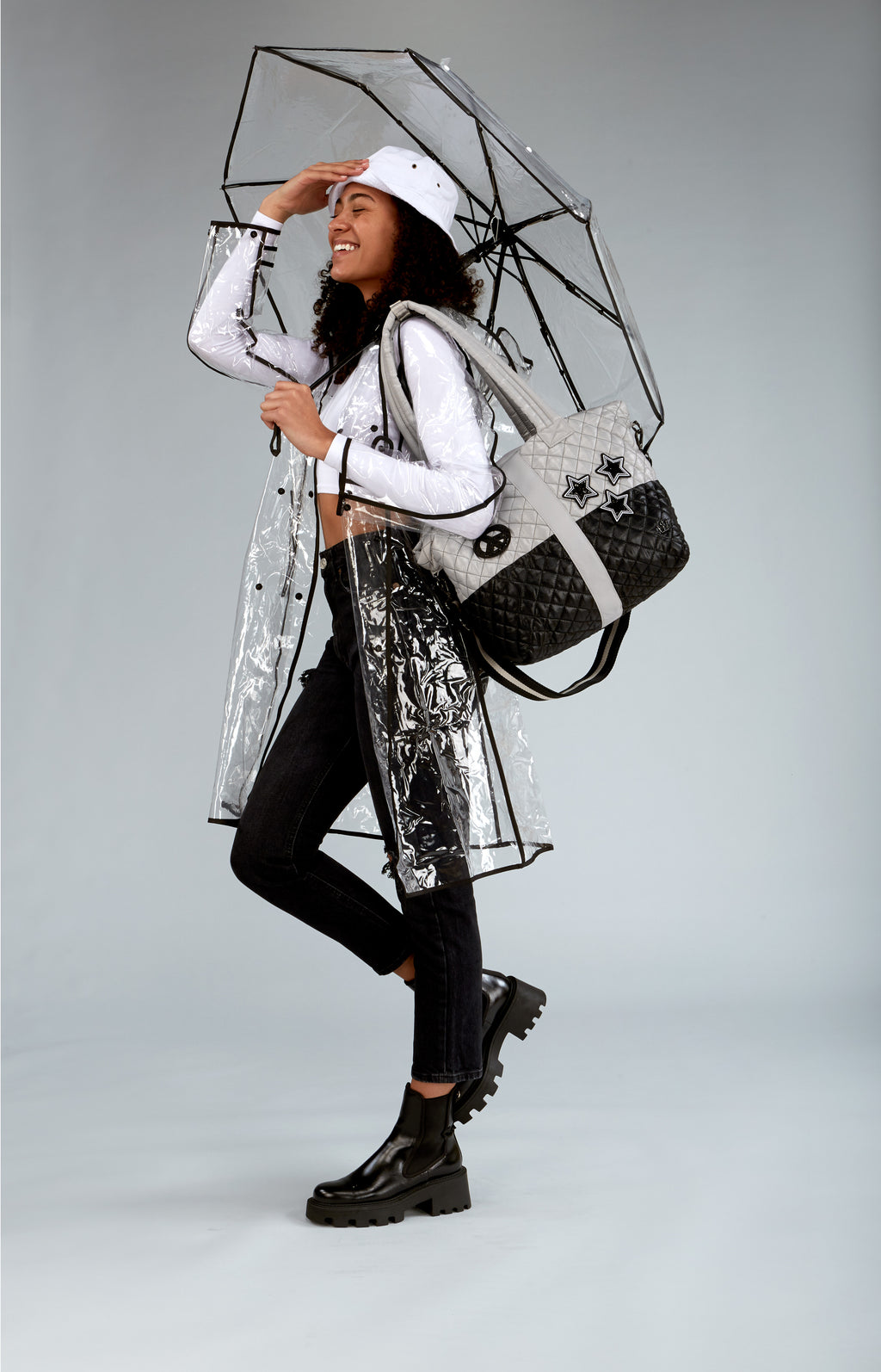 Transparent raincoat for small handbags